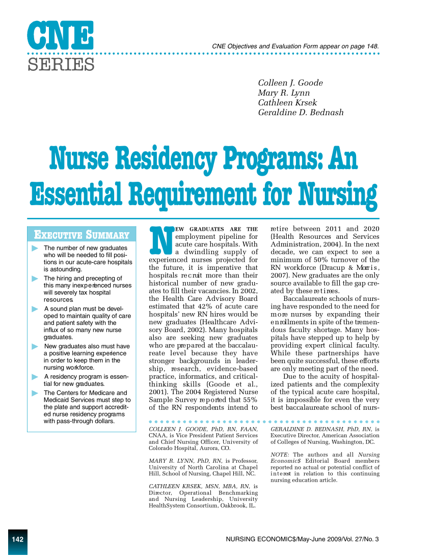 nurse residency programs by state